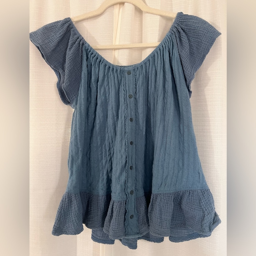 Two toned Blue Flowy Blouse | Lucky Brand | Women’s size Small